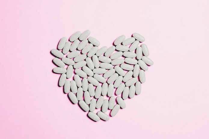 Pills in heart shape